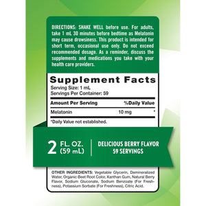 Nature'S Truth Melatonin Liquid | 10 Mg | 2 Fl Oz Maximum Strength for Adults | Berry Flavor | Vegan, Non-Gmo & Gluten Free Supplement