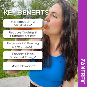 Zantrex Skinnystix Berry Fusion GLP-1 Support Drink Mix, Energy & Metabolic Support Powder, Appetite Control, 15 Single-Serving Packets
