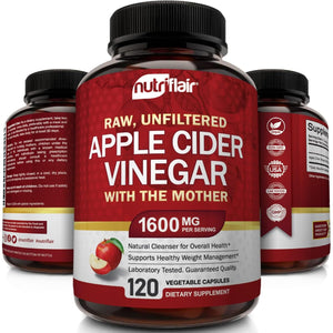 Apple Cider Vinegar Capsules with the Mother - 120 Vegan ACV Pills - Best Supplement for Healthy Weight Loss, Diet, Keto, Digestion, Detox, Immune - Powerful Cleanser & Appetite Suppressant Non-Gmo