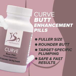 Isosensuals Curve Butt Enhancement Pills - Bum Bum Booty Pills for Bigger Butt. 60 Easy to Swallow Capsules