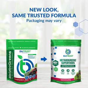 Biotrust Metabo Greens Superfood Powder - Super Greens Powder, Fruit & Veggie Blend with Clinically Studied Spectra - Non GMO, Soy Free, Gluten Free, Dairy Free, Energizing Berry Flavor (30 Servings)