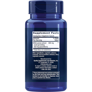 Life Extension Peony Immune, White Peony Root, Immune Health Support, Immune System, Gluten-Free, Non-Gmo, Vegetarian, 60 Capsules