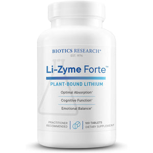 Biotics Research Li Zyme Forte Plant-Sourced, Phytochemically Bound Lithium, Supports Brain Function, Memory and Mood Support,100 Tablets