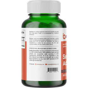 INFINITE AGE 1250Mg Sea Moss Advanced Superfood Capsules, 60 Count - High-Potency, Vegan, Made in the USA - Irish Seamoss, Bladderwrack, Burdock Root - Overall Health, Immunity Support