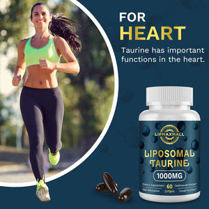 Lipmaxmall Liposomal Taurine Supplement 1000Mg, High Absorption Amino Acid for Heart, Nerve, Brain, Visual (60 Softgels - 1 Pack)