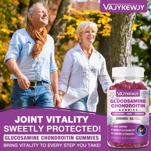 Sugar Free 2000Mg Glucosamine Chondroitin Gummies, Extra Strength Glucosamine with Chondroitin MSM & Turmeric, Joint Support Supplement, Antioxidant Immune Support - 60 Gummies