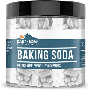 Earthborn Elements Baking Soda Capsules, 200 Capsules, Sodium Bicarbonate