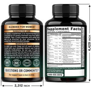 Thyroid Support for Women - Selenium 200 Mcg | Astragalus | Zinc & Iodine | L-Tyrosine | Adaptogen Herbs - 21-In-1 Antioxidant & Immune Support - Vegan, Non-Gmo - Lab Tested - 60 Capsules