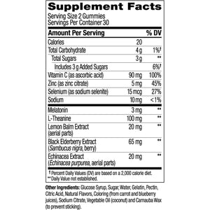 OLLY Immunity Sleep Gummy, Immune and Sleep Support, 3Mg Melatonin, Echinacea, Zinc, Vitamin C, Chewable Supplement, Berry - 60 Count
