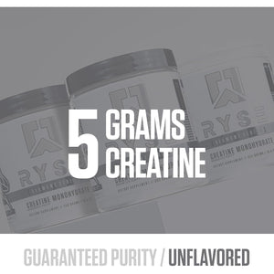 RYSE Creatine Monohydrate Powder - Unflavored - Supports Men & Women Lean Muscle Growth, Strength, Power, and Endurance - Helps Reduce Fatigue and Improve Workout Recovery - 60 Servings