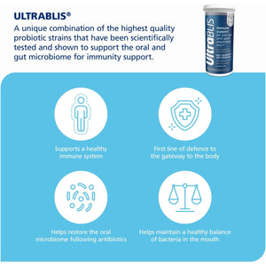 BLIS Ultrablis Probiotic Lozenges - Immune, Gut & Oral Health, K12, Peppermint - 40 Count