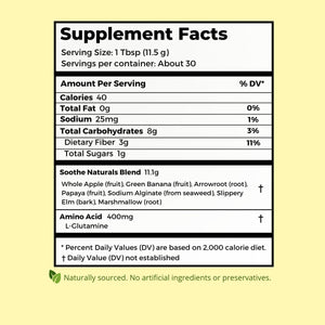 Soothe Naturals Acid Reflux Powder - L Glutamine for Gut Health, Acid Reflux Medicine, Leaky Gut Repair, Gut Lining Repair, Alginate for Acid Reflux (30 Servings)