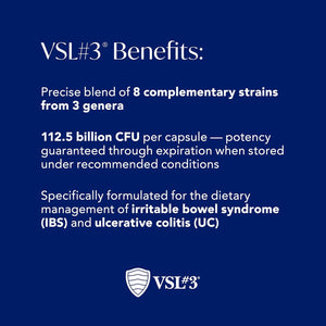 VSL#3® Probiotics for Digestive Health, IBS & UC Symptoms - 112.5B Cfus, High-Potency, Multi-Strain, Live, Refrigerated Probiotic, Medical Food for Gut Health Support in Men & Women, 60 Capsules