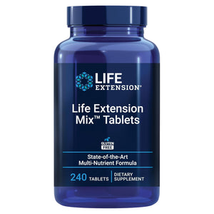 Life Extension Mix Tablets, High-Potency, Advanced Vitamin, Mineral, Fruit & Vegetable Formula, Vitamin C, B, D, E, Magnesium, for Whole-Body Health, Healthy Aging, Gluten-Free, 240 Tablets