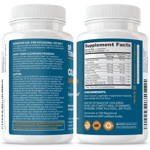 Dr. Tobias Colon Cleanse - Constipation Relief & Gut Health Support for Women & Men | 14 Day Colon Cleanser for a Gentle Colon Detox & Gut Flush - 28 Capsules (1-2 Daily)