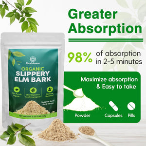 Slippery Elm, Natural Herbs Slippery Elm Powder for Soothing Throat* & Digestive, Diarrhea, PH Balance, Gut Health - with Superior Inner Bark Source, 100% Pure & Vegan, Non-Gmo, 1Lb (349 Servings)