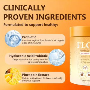 Flora plus Gummies, Advanced Vaginal Support, Vaginal Health Gummies, Ph Balance for Women, Probiotic Vaginigal Health - Promote Healthy Vaginal Odor & Flora, 60 Count