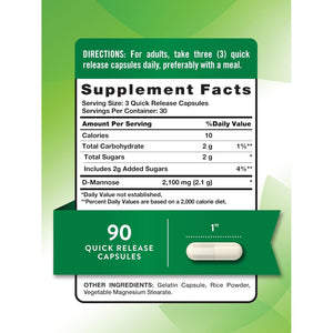 Nature'S Truth D-Mannose Pills | 2100Mg | 90 Capsules | Non-Gmo & Gluten Free Supplement