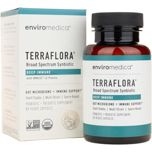 Terraflora Deep Immune Synbiotic- SBO Probiotic and Prebiotic, Immune Support, Gut Health, Soil Based Spore Pre and Probiotics for Women and Men, Lc-Plasma, Bacillus Coagulans, Subtilis, 60 Capsules