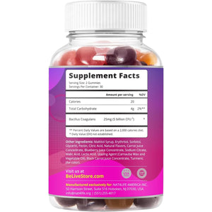 Belive Probiotic Gummies - Probiotics with 5 Billion Cfus for Digestive Health, Men, Women & Kids - for Immune Support, Sugar Free & Vegan | 60 Ct – Blueberry, Strawberry & Orange