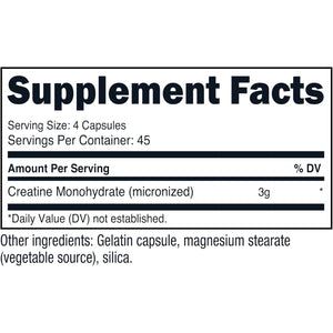 Nutricost Creatine Monohydrate 3,000Mg, 180 Capsules (750Mg per Capsule) - Gluten Free, Non-Gmo