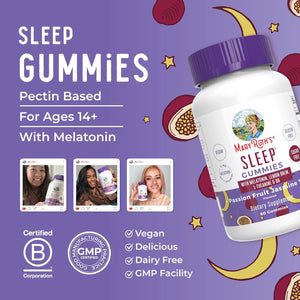 MARYRUTH'S Melatonin 5Mg Sleep Gummy with L-Theanine | Lemon Balm | Vitamin B6 | Sugar-Free | Relaxation | Vegan | Non-Gmo | Gluten Free | 60 Count