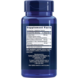 Life Extension Tri Sugar Shield®, Sorghum Bran, White Mulberry, Phloridzin Apple Polyphenol, Three Botanical Extracts Promote Healthy Glucose Metabolism, Gluten-Free, Non-Gmo, Vegetarian, 60 Capsules