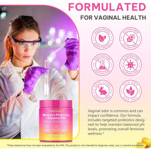 Feminine Probiotics Gummies,Vaginal Women Probiotic,Feminine Balance Ph Gummies for Healthy Odor,Improve Immune,Support Vaginal Health,With Slippery Elm(60 Gummies)