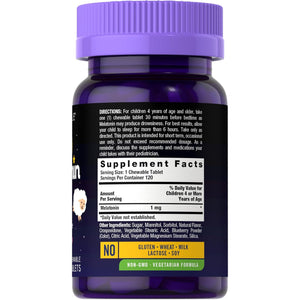 Carlyle Kids Melatonin 1Mg | 120 Chewable Tablets | Fruit Flavor | Vegetarian Supplement | Non-Gmo, Gluten Free Formula