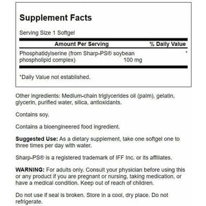 Swanson Phosphatidylserine 100 Milligrams 90 Sgels