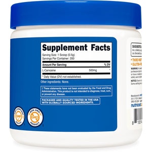 Nutricost L-Carnosine Powder 100 Grams (200 Servings) - Non-Gmo