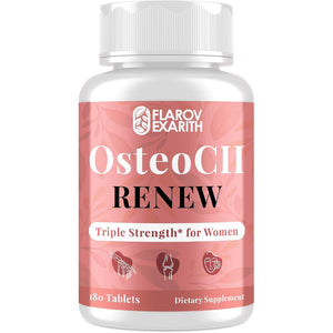 Joint Supplements for Women Osteocii Renew Triple Strength – Advanced Joint, Bone & Skin Formula – Collagen, Glucosamine, Chondroitin, Calcium, MK-7, Vitamin D3, Hyaluronic Acid, 180 Tablets