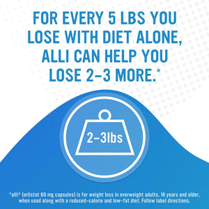 Alli Diet Weight Loss Supplement Pills, Orlistat 60Mg Capsules, 170 Count
