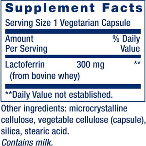 Life Extension Lactoferrin Caps, Healthy Immune Response, GI Support, Vision Health, Gluten-Free, Non-Gmo, 1-Daily, Vegetarian, 60 Capsules