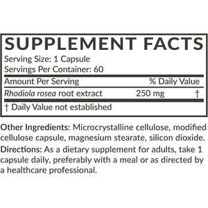 Futurebiotics Rhodiola Rosea Powder Adaptogenic Herb Vegetarian Capsules, 60 Count