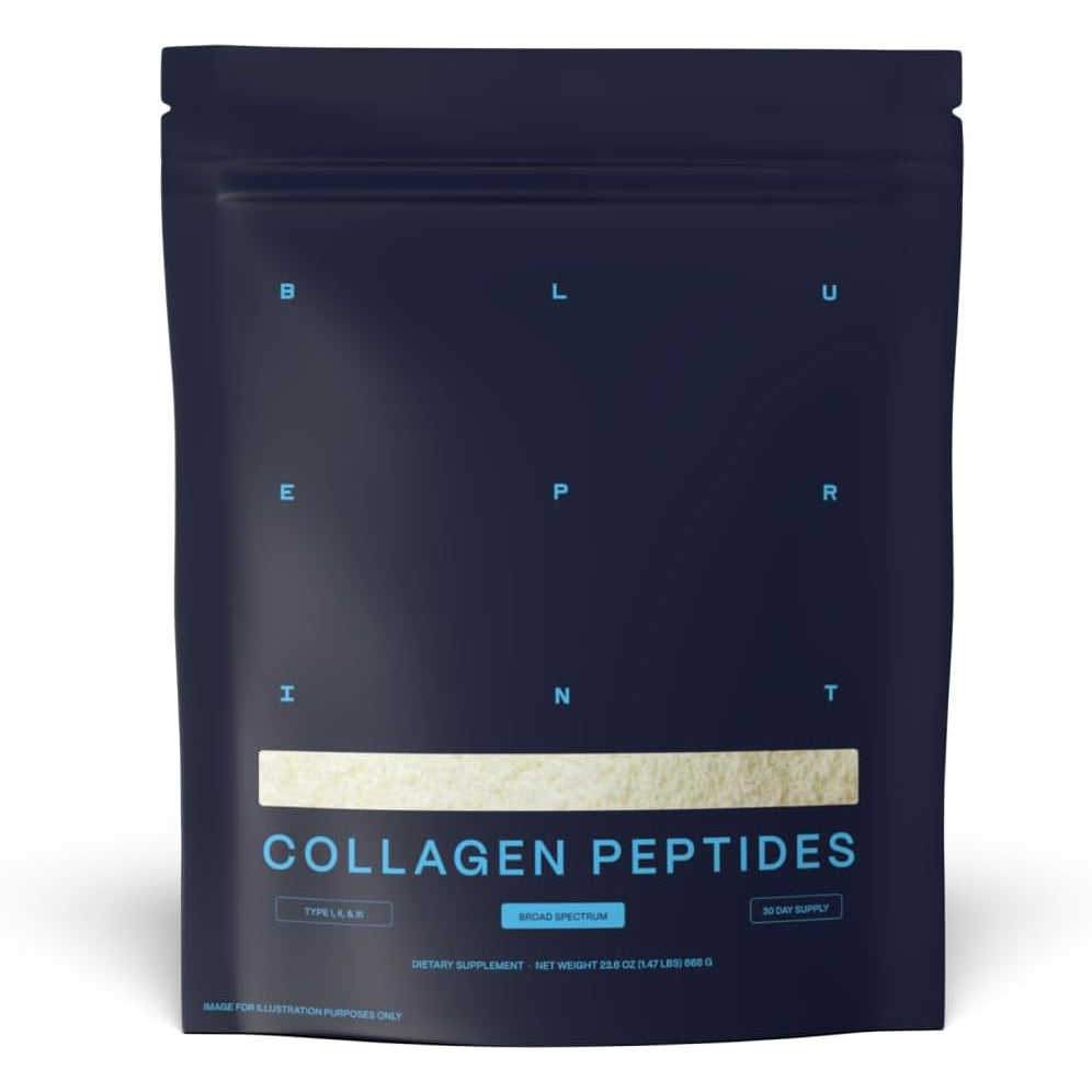 Blueprint Bryan Johnson Hydrolyzed Collagen Peptides Powder – Type I, II & III Collagen for Women & Men – Unflavored Protein Supplement for Hair, Skin, Nails, Joints & Cartilage – 20G – 30 Servings