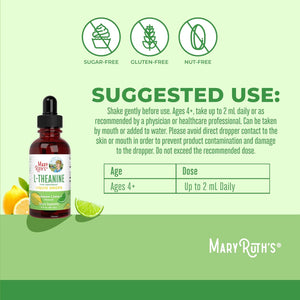Maryruth'S L Theanine 200Mg Liquid Drops | Mood Support for Adults & Kids | Focus Supplement | Natural Sleep Support | Vegan | Non-Gmo | Gluten Free | 30 Servings