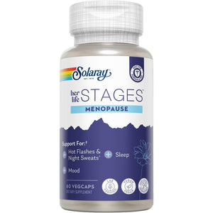 SOLARAY Menopause Her Life Stages - Menopause Supplements for Women - Supports Mood, Sleep, Hot Flashes, Night Sweats - Vegan, Gluten Free - 60-Day Guarantee - 30 Servings, 60 Vegcaps