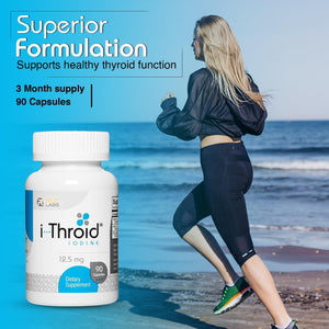 RLC Labs I-Throid 12.5 Mg - Thyroid Supplements for Hypothyroidism, Iodide Supplements for Thyroid, Support Healthy Metabolism, Thyroid Support for Women and Men - 90 Vegetarian Capsules (1 Pack)