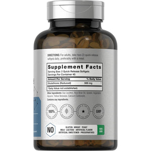 Horbäach Liposomal Glutathione 500Mg | 90 Softgels | Reduced Form | Non-Gmo & Gluten Free Supplement
