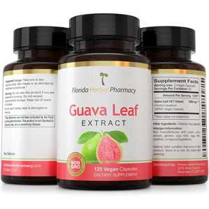 Florida Herbal Pharmacy, Guava Leaf Extract Supplement Capsules 10:1 (120 Capsules),Two Months Supply