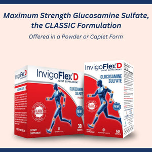 INVIGOFLEX® D - 1500Mg of Glucosamine Sulfate Powder (Classic Formulation) - Premium Joint Supplement for Knees, Hands, Back, and Hip Support Packets | 30 Packets