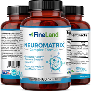Fineland NEUROMATRIX Complex Formula, Advanced Cognitive and Nerve Support Supplement, High Potency Vitamin B12, Alpha Lipoic Acid and Acetyl-L-Carnitine, 60 Capsules
