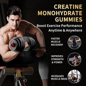 Creatine Monohydrate Gummies 5000Mg for Men & Women - Sugar Free Pre-Workout Supplement, Chewables for Muscle Strength, Muscle Builder, Energy Boost, Mixed Berry Flavor, 120 Count
