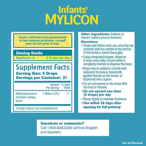 Infants' Mylicon Daily Probiotic Drops, for Colic and Fussiness, 8Ml, 21 Daily Doses