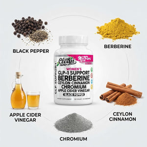 Berberine 1500Mg Supplement with Apple Cider Vinegar Capsules - Women'S GLP-1 Support with Ceylon Cinnamon, Chromium Picolinate & Black Pepper Extract - Metabolic Wellness - 90 Vegetarian Capsules