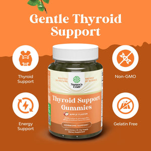 Natures Craft Thyroid Support Gummies - Thyroid Support Gummies for Comprehensive Support for Men and Women with Iodine Selenium and Other Potent Vitamins - Gelatin-Free Non-Gmo - 60 Count