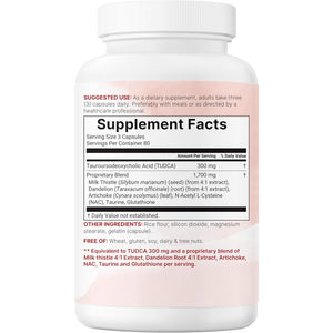 Micro Ingredients TUDCA Bile Salts 2,000Mg Supplement, 240 Capsules | 7-In-1 Complex with NAC, Milk Thistle, Glutathione, Dandelion & Artichoke | Extra Strength Tauroursodeoxycholic Acid | Non-Gmo