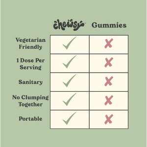 Chewsy Peaceful Sleep Chews, Sleep Support, 3 Mg Melatonin, 200 MGS L-Theanine, Chamomile, Lemon Balm, Magnolia, Nighttime Sleep Aid, Naturally Minty Chews, Promotes Restful Sleep, 30-Day Supply (1)