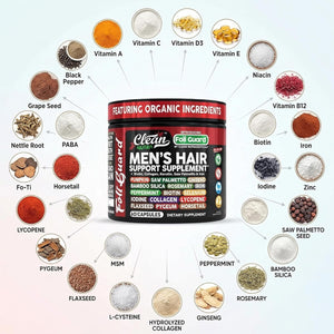Hair Growth Supplement for Men | Biotin Hair Vitamins Collagen Pumpkin Seed Saw Palmetto Iron Ginseng Bamboo Silica Rosemary Peppermint Keratin Selenium Iodine Flaxseed Horsetail Vitamin a C D3 E B12